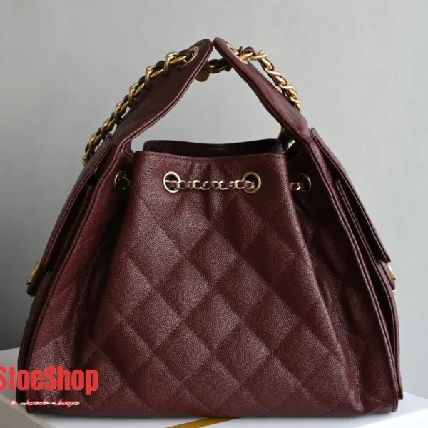 高仿香奈兒/Chanel GST系列 Grand Shopping Tote 酒紅色