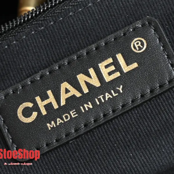 高仿香奈兒/Chanel Deauville Bucket Bag 米白色與黑色拼接
