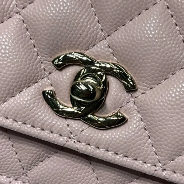 高仿香奈兒/Chanel WOC 帶金屬手柄鏈條錢包 粉色