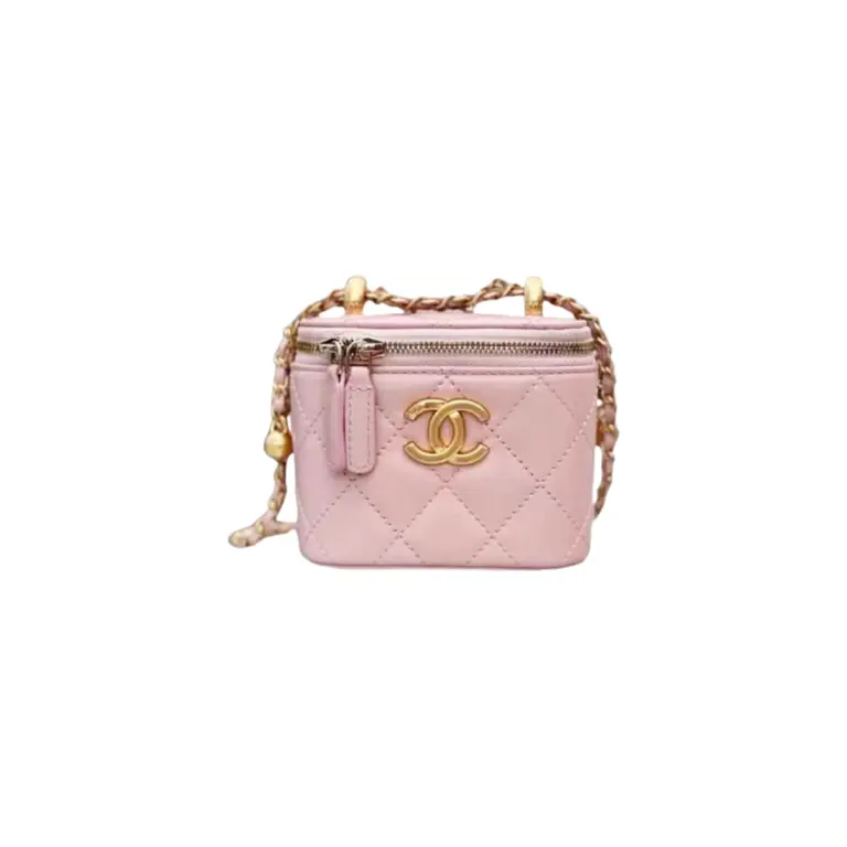 高仿香奈兒/Chanel Vanity Case 迷你菱格紋鏈條化妝包