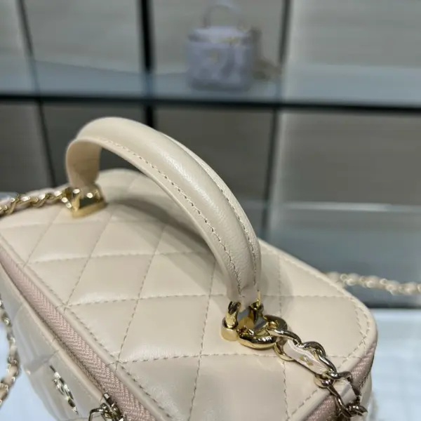 高仿香奈兒/Chanel Vanity Case 米白色 化妝包/首飾盒包