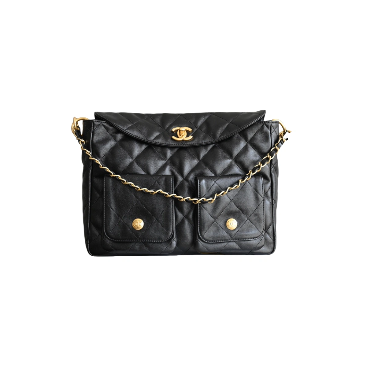 高仿香奈兒/Chanel 19系列 19 Flap Bag 黑色翻蓋式菱格紋肩包