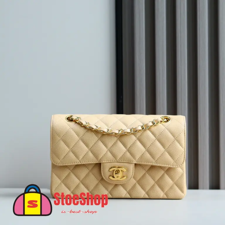 高仿香奈兒/Chanel 經典CF系列米色肩背包