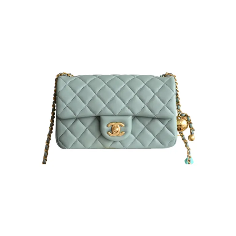高仿香奈兒/Chanel Classic Flap Mini Wallet on Chain 方胖子 淺藍色