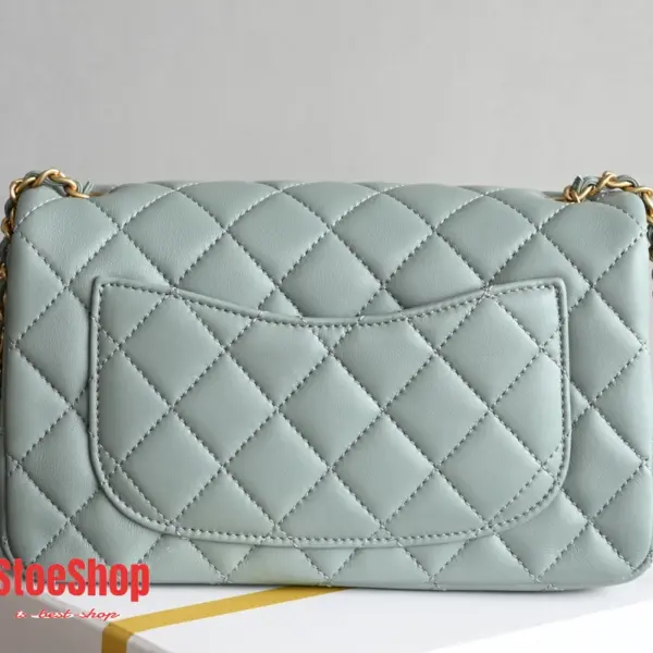 高仿香奈兒/Chanel Classic Flap Mini Wallet on Chain 方胖子 淺藍色