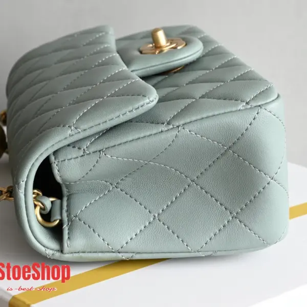 高仿香奈兒/Chanel Classic Flap Mini Wallet on Chain 方胖子 淺藍色