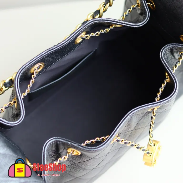 高仿香奈兒/CHANEL 25C Hobo 肩背包｜黑金魚子醬小牛皮