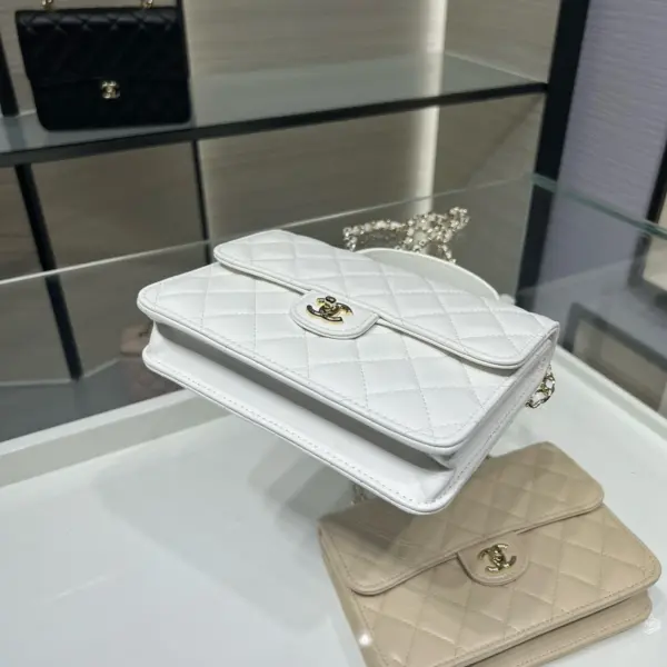 高仿香奈兒/Chanel 25S經典款口蓋包白色