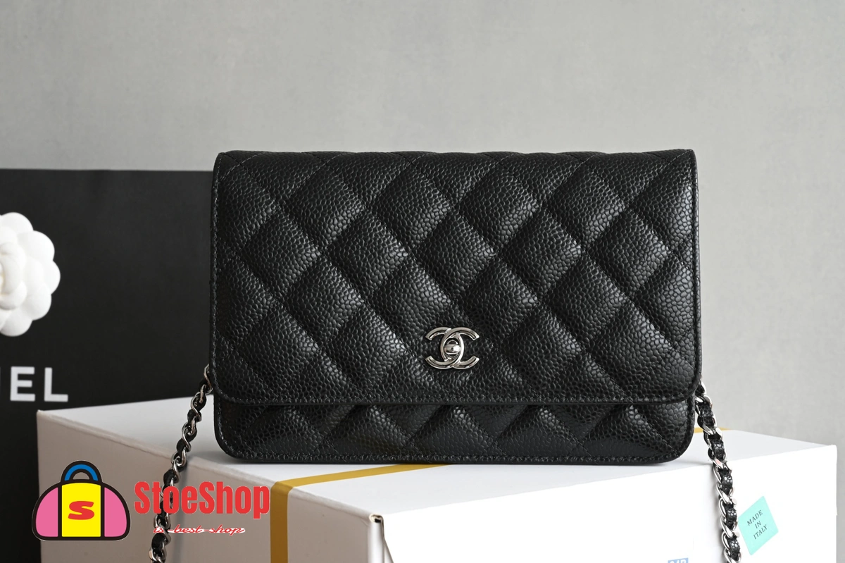 高仿香奈兒/Chanel WOC 黑色鏈條錢包斜挎包