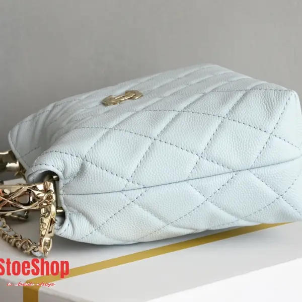 高仿香奈兒/Chanel Classic Collection 經典系列 菱格紋手提肩背包 米白色