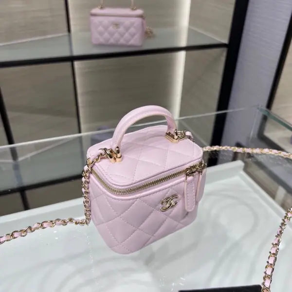 高仿香奈兒/Chanel Vanity系列Mini Vanity Case粉色小包