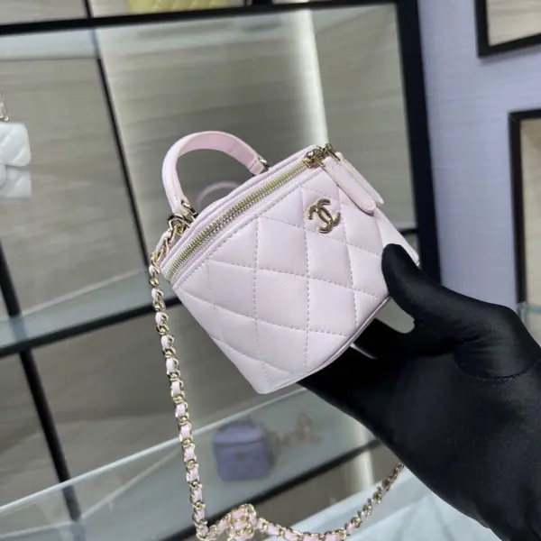 高仿香奈兒/Chanel Vanity系列Mini Vanity Case粉色小包