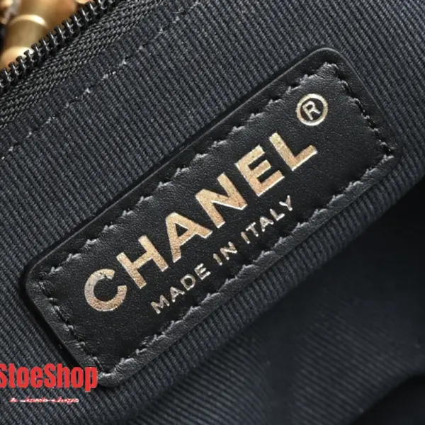 高仿香奈兒/Chanel Drawstring Bucket Bag 黑棕拼接水桶包