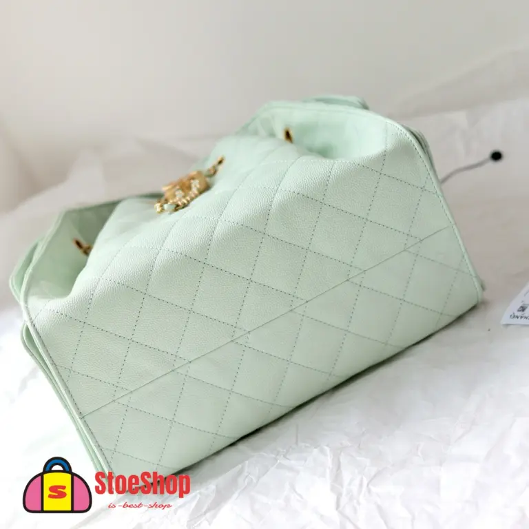 高仿香奈兒/CHANEL 25C Hobo 肩背包｜魚子醬小牛皮淺綠