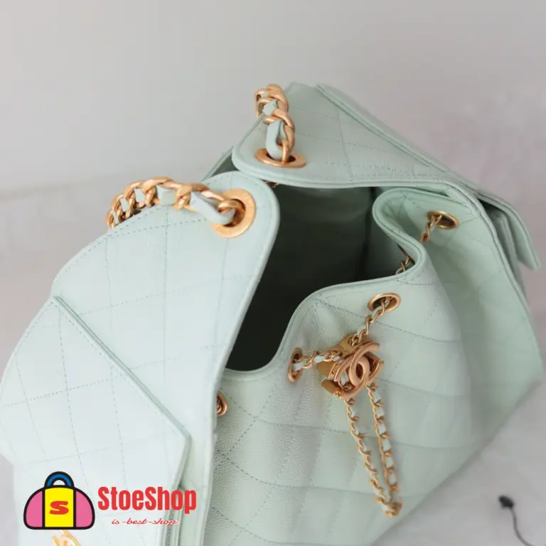 高仿香奈兒/CHANEL 25C Hobo 肩背包｜魚子醬小牛皮淺綠