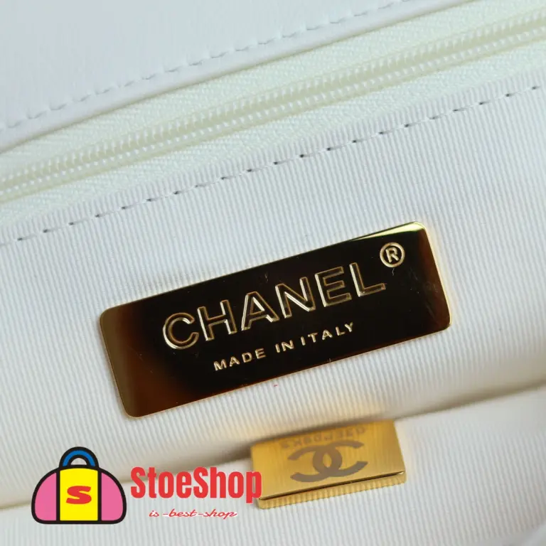 高仿香奈兒/Chanel 19 小號肩背包｜白色山羊皮×混搭金鈀金五金