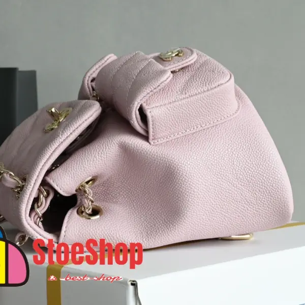 高仿香奈兒/Chanel Classic Backpack 菱格紋雙肩包 粉色