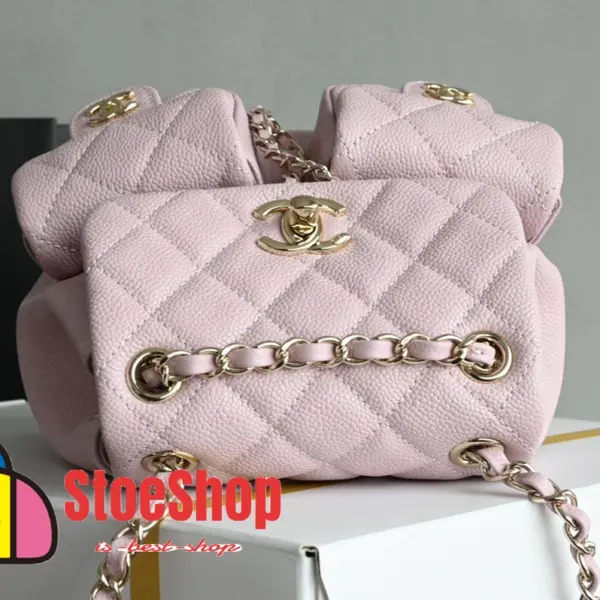 高仿香奈兒/Chanel Classic Backpack 菱格紋雙肩包 粉色