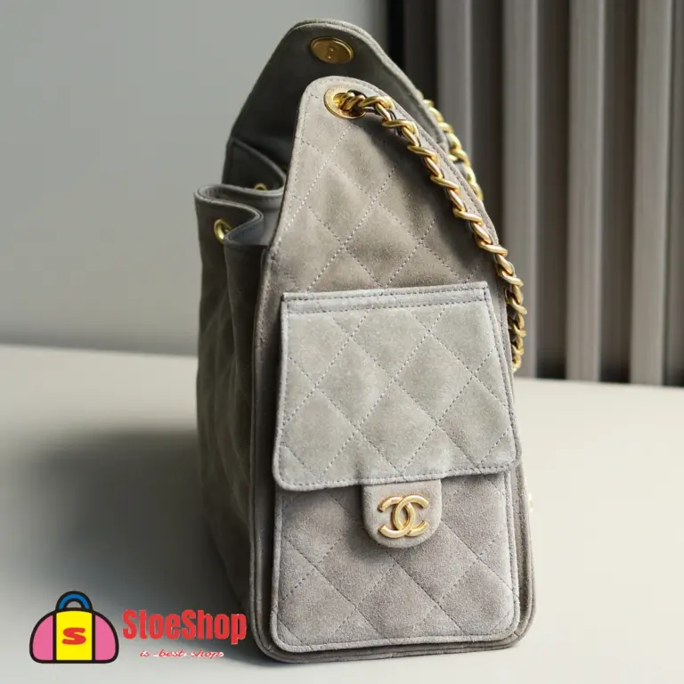 高仿香奈兒/Chanel 25C Hobo 肩背包｜限量反絨小牛皮霧灰