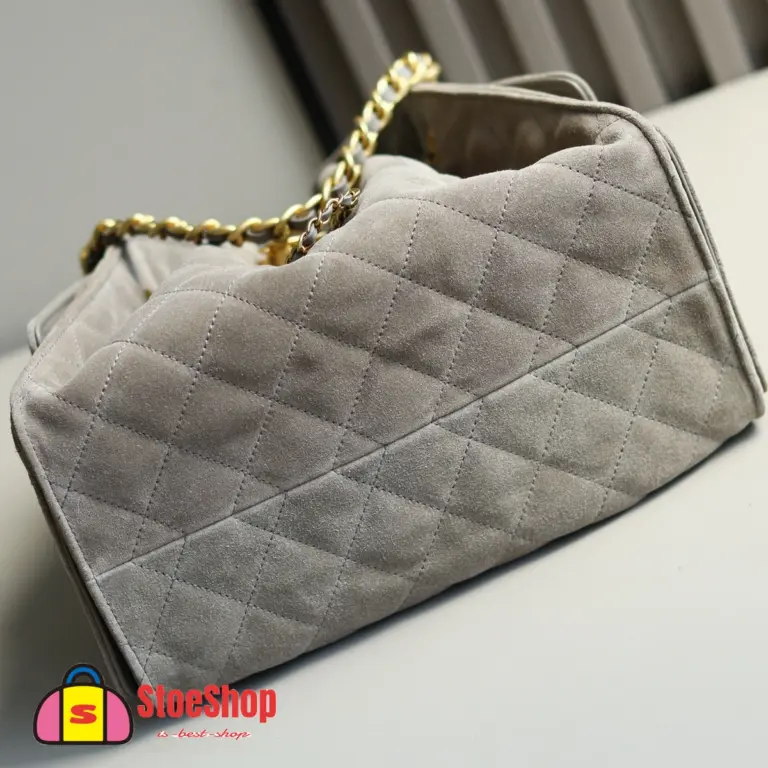 高仿香奈兒/Chanel 25C Hobo 肩背包｜限量反絨小牛皮霧灰