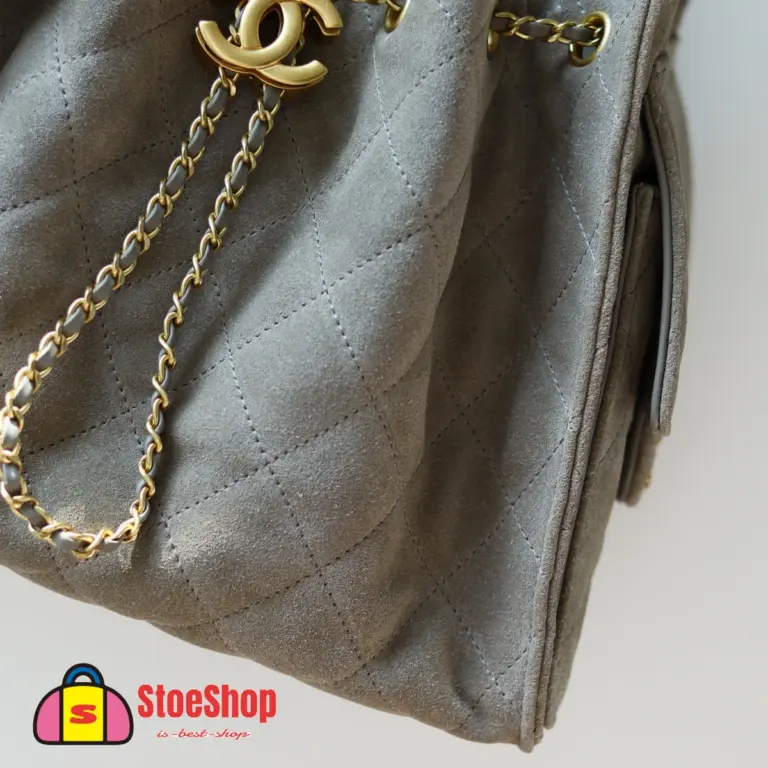高仿香奈兒/Chanel 25C Hobo 肩背包｜限量反絨小牛皮霧灰