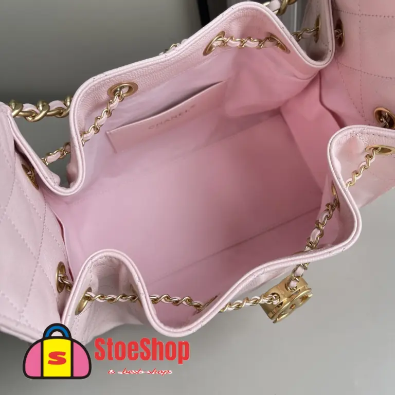高仿香奈兒/CHANEL 25C Hobo 肩背包｜魚子醬小牛皮粉紅色